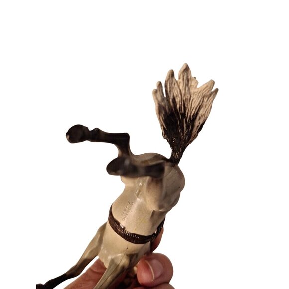 New Ray Horse Rearing Gray White Molded Brown Saddle Bridle 5x3" - Picture 11 of 16